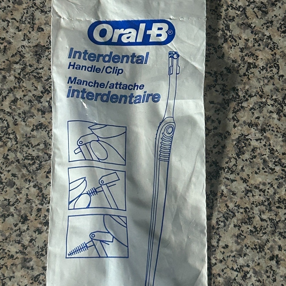 Oral-B Interdental Handle Clip Dental Tool Braces Implants Dentures Cleaning NEW